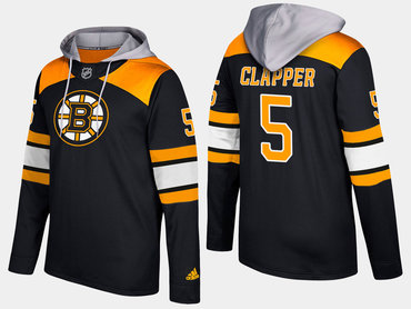 Adidas Boston Bruins 5 Dit Clapper Retired Black Name And Number Hoodie