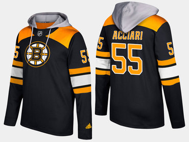 Adidas Boston Bruins 55 Noel Acciari Name And Number Black Hoodie