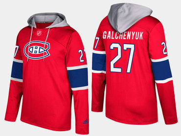 Adidas Montreal Canadiens 27 Alex Galchenyuk Name And Number Red Hoodie