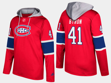 Adidas Montreal Canadiens 41 Paul Byron Name And Number Red Hoodie