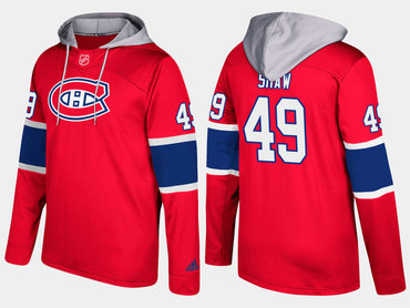 Adidas Montreal Canadiens 49 Logan Shaw Name And Number Red Hoodie