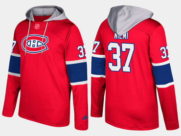 Adidas Montreal Canadiens 37 Antti Niemi Name And Number Red Hoodie