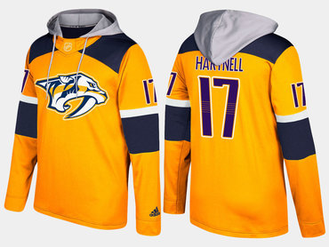 Adidas Nashville Predators 17 Scott Hartnell Name And Number Yellow Hoodie