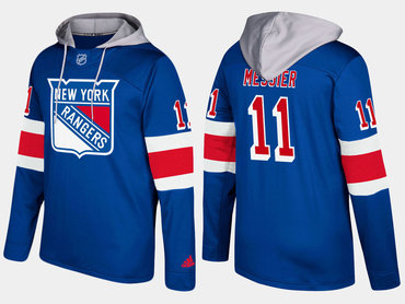 Adidas New York Rangers 11 Mark Messier Retired Blue Name And Number Hoodie