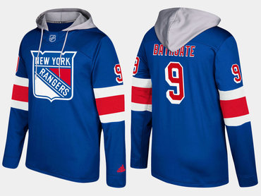 Adidas New York Rangers 9 Andy Bathgate Retired Blue Name And Number Hoodie