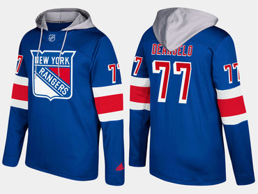 Adidas New York Rangers 77 Anthony Deangelo Name And Number Blue Hoodie