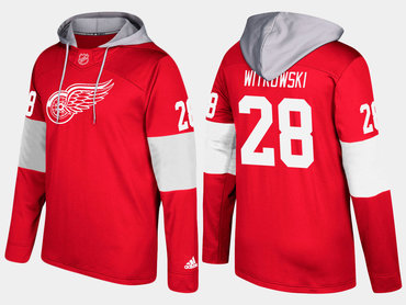 Adidas Detroit Red Wings 28 Luke Witkowski Name And Number Red Hoodie