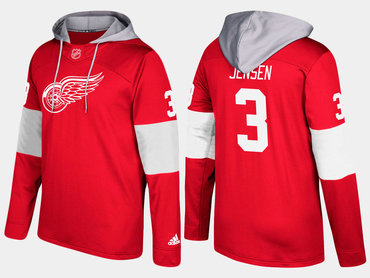 Adidas Detroit Red Wings 3 Nick Jensen Name And Number Red Hoodie