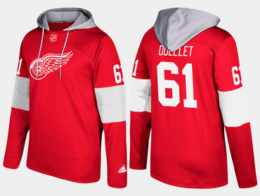 Adidas Detroit Red Wings 61 Xavier Ouellet Name And Number Red Hoodie