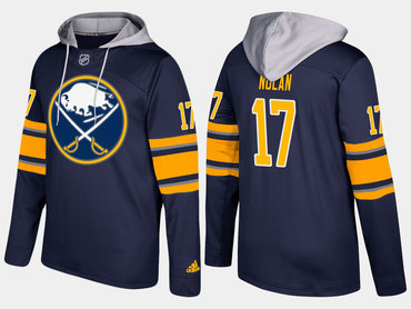 Adidas Buffalo Sabres 17 Jordan Nolan Name And Number Blue Hoodie