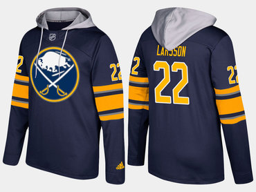 Adidas Buffalo Sabres 22 Johan Larsson Name And Number Blue Hoodie