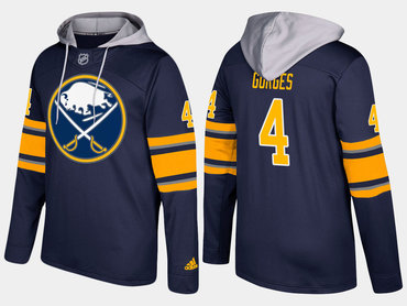 Adidas Buffalo Sabres 4 Josh Gorges Name And Number Blue Hoodie