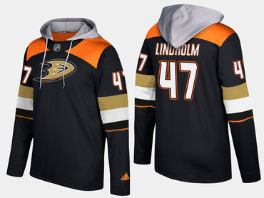 Adidas Anaheim Ducks 47 Hampus Lindholm Name And Number Black Hoodie