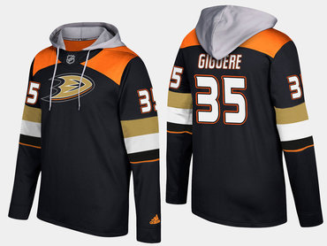 Adidas Anaheim Ducks 35 Jean Sebastien Giguere Retired Black Name And Number Hoodie