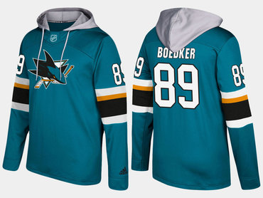 Adidas San Jose Sharks 89 Mikkel Boedker Name And Number Teal Hoodie