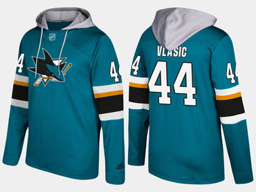 Adidas San Jose Sharks 44 Marc Edouard Vlasic Name And Number Teal Hoodie