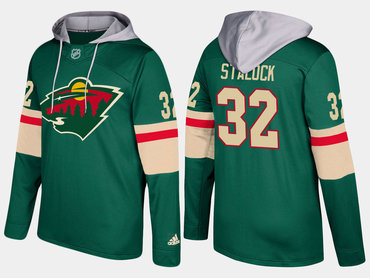 Adidas Minnesota Wild 32 Alex Stalock Name And Number Green Hoodie