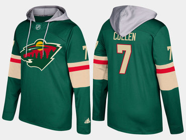 Adidas Minnesota Wild 7 Matt Cullen Name And Number Green Hoodie