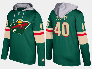 Adidas Minnesota Wild 40 Devan Dubnyk Name And Number Green Hoodie