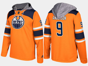 Adidas Edmonton Oilers 9 Glenn Anderson Orange Name And Number Hoodie