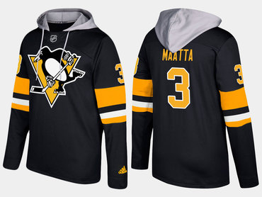 Adidas Pittsburgh Penguins 3 Olli Maatta Name And Number Black Hoodie