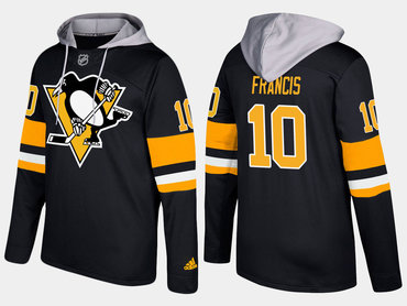 Adidas Pittsburgh Penguins 10 Ron Francis Retired Black Name And Number Hoodie