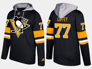 Adidas Pittsburgh Penguins 77 Paul Coffey Retired Black Name And Number Hoodie