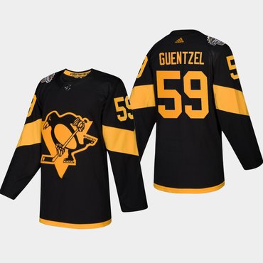 Men's #59 Jake Guentzel Penguins Coors Light 2019 Stadium Series Black Authentic Jersey