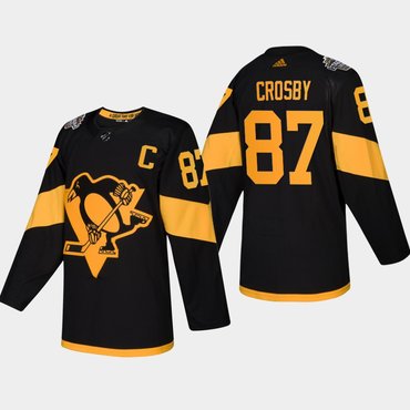 Men's #87 Sidney Crosby Penguins Coors Light 2019 Stadium Series Black Authentic Jersey