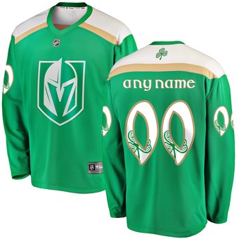 Men's Vegas Golden Knights Green Customized 2019 St. Patrick's Day Adidas Jersey