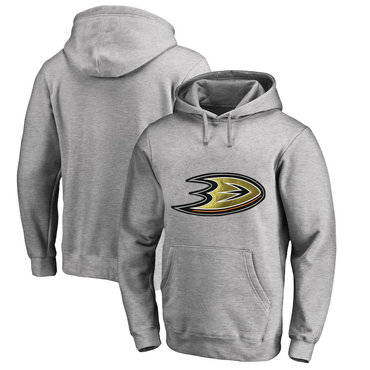 Anaheim Ducks Gray Men's Customized All Stitched Pullover Hoodie