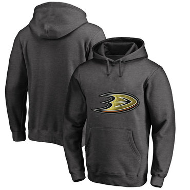 Anaheim Ducks Dark Gray Men's Customized All Stitched Pullover Hoodie