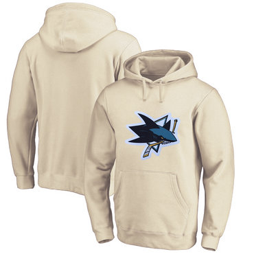 San Jose Sharks Cream Men's Customized All Stitched Pullover Hoodie