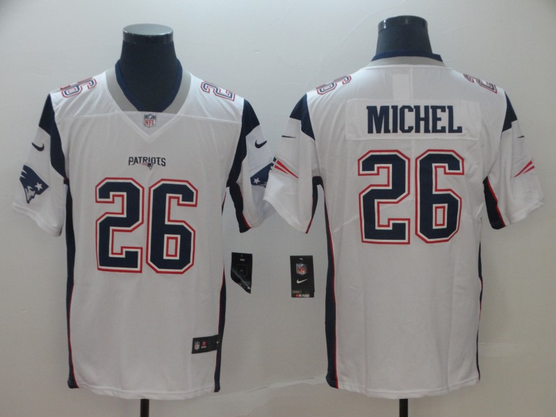 Nike New England Patriots 26 Sony Michel White Vapor Untouchable Limited Jersey