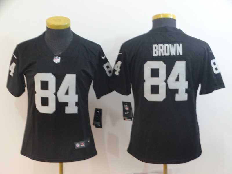 Women Oakland Raiders #84 Antonio Brown Black Vapor Untouchable Limited Jersey