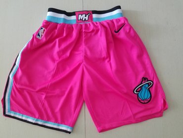 Men Nike Miami Heat Pink NBA Swingman City Edition Shorts