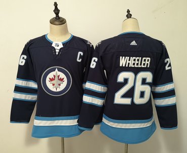 Jets 26 Blake Wheeler Navy Women Adidas Jersey