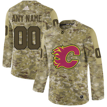 Calgary Flames Camo Men's Customized Adidas Jersey