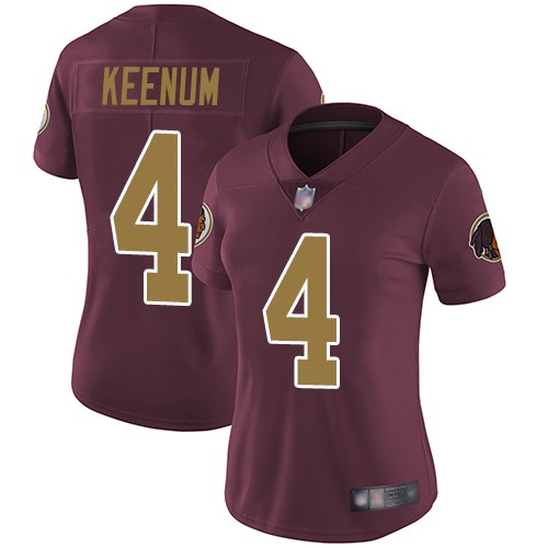 Women Nike Washington Redskins 4 Case Keenum Burgundy Alternate Vapor Untouchable Limited Jersey