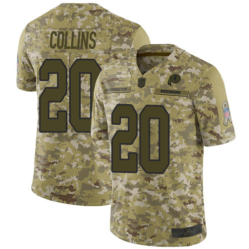 Men's Washington Redskins #20 Landon Collins Camo Men's Stitched Football Limited 2018 Salute To Service Jersey