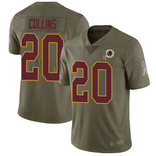 Men's Washington Redskins #20 Landon Collins Olive Men's Stitched Football Limited 2017 Salute To Service Jersey