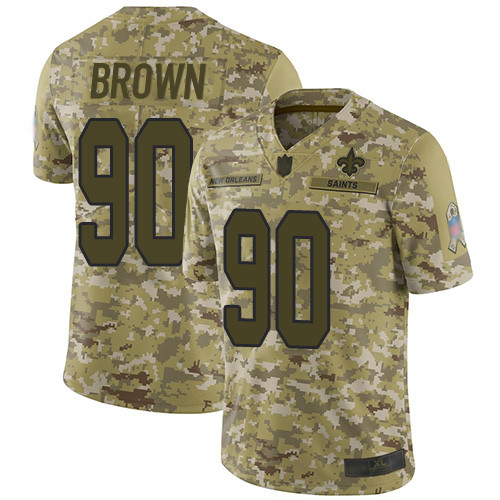 Men's New Orleans Saints #90 Malcom Brown Camo Men's Stitched Football Limited 2018 Salute To Service Jersey