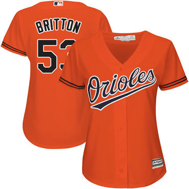 Orioles #53 Zach Britton Orange Alternate Women's Stitched Baseball Jersey