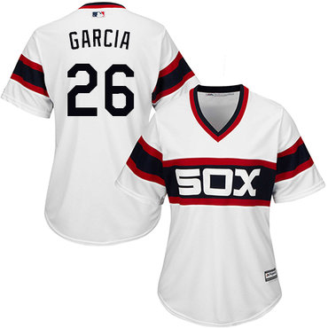 White Sox #26 Avisail Garcia White Alternate Home Women's Stitched Baseball Jersey