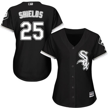 White Sox #25 James Shields Black Alternate Women's Stitched Baseball Jersey