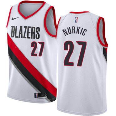 Blazers #27 Jusuf Nurkic White Basketball Swingman Association Edition Jersey