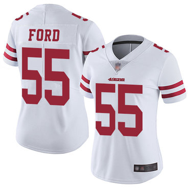 49ers #55 Dee Ford White Women's Stitched Football Vapor Untouchable Limited Jersey