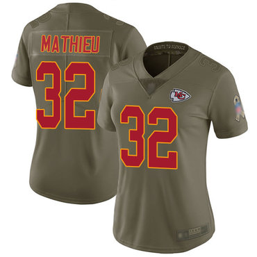 Chiefs #32 Tyrann Mathieu Olive Women's Stitched Football Limited 2017 Salute to Service Jersey