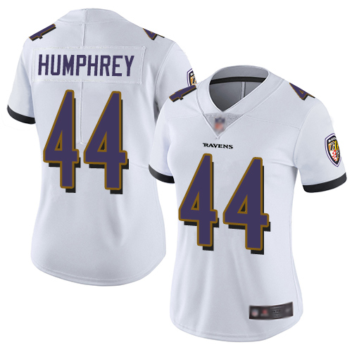 Ravens #44 Marlon Humphrey White Women's Stitched Football Vapor Untouchable Limited Jersey