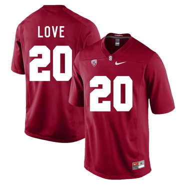 Stanford Cardinal 20 Bryce Love Cardinal College Football Jersey